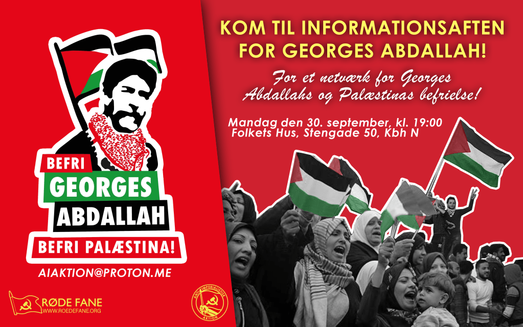København: 30.09: Info-aften om kampagnen for Georges Abdallah