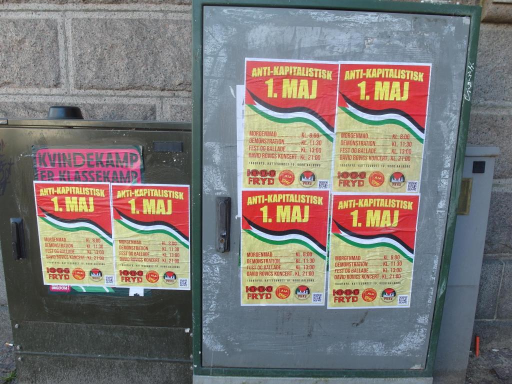 Aalborg: Plakatstorm for ANTI-KAPITALISTISK 1.&nbsp;MAJ