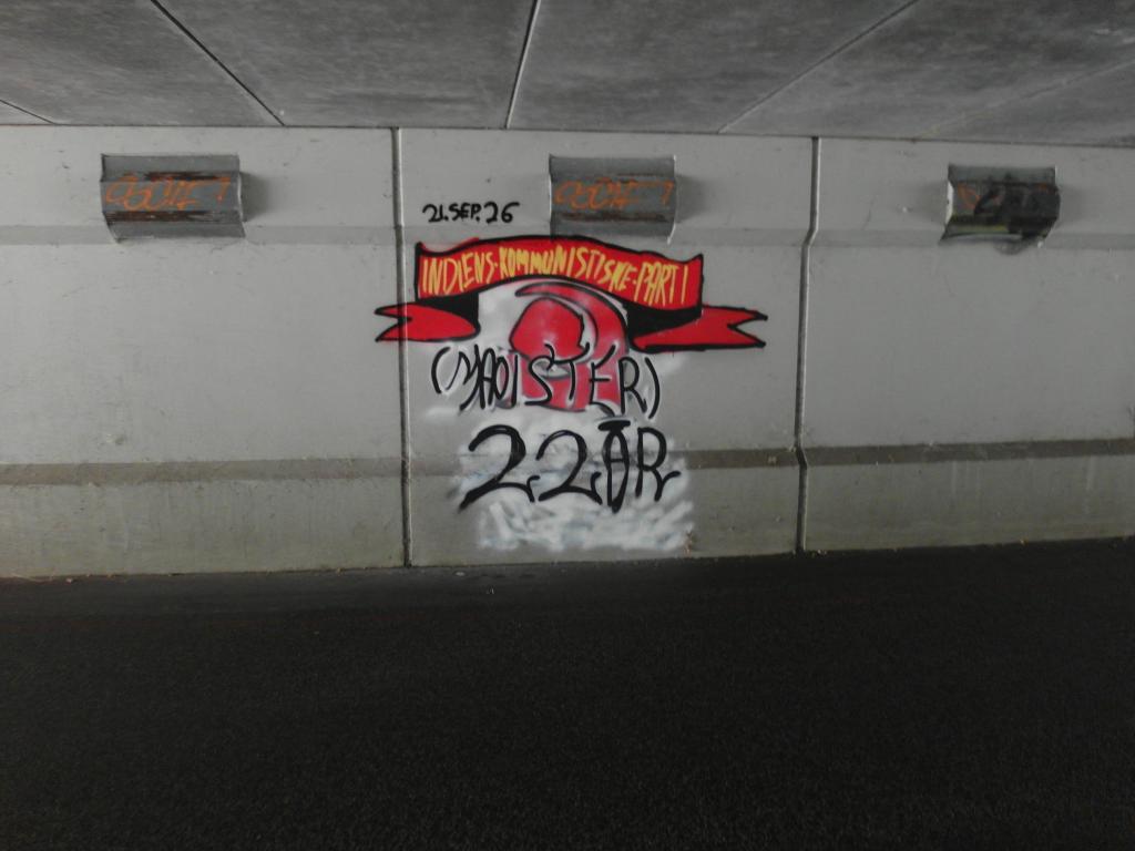 Aalborg: Graffiti til støtte for Folkekrigen i Indien